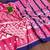 Pink ikkat print mulmul cotton saree with blouse.