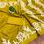 Green floral print mulmul cotton saree with blouse.