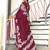 Maroon floral print mulmul cotton saree with blouse.
