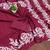 Maroon floral print mulmul cotton saree with blouse.