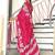 Pink floral print mulmul cotton saree with blouse.