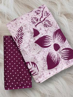 White floral print mulmul cotton saree with blouse. 5