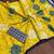 Yellow floral, block print mulmul cotton saree with blouse.