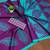 Purple block print mulmul cotton saree with blouse.