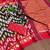 Red ikkat, zigzag print mulmul cotton saree with blouse.
