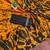 Mustard block print mulmul cotton saree with blouse.