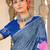 Grey floral print mulmul cotton saree with blouse.