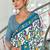 Blue ikkat print mulmul cotton saree with blouse.