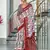 Maroon ikkat print mulmul cotton saree with blouse.