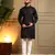 Men's black royal silk sequins embroidered kurta with pajama set