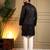 Men's black royal silk sequins embroidered kurta with pajama set