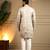 Men's cream royal silk sequins embroidered kurta with pajama set