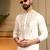 Men's white armani lachka sequins embroidered kurta with pajama set