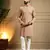 Men's beige armani lachka sequins embroidered kurta with pajama set