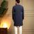 Men's navy blue armani lachka sequins embroidered kurta with pajama set