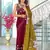 Maroon batik print mulmul cotton saree with blouse.