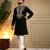 Men's black armani lachka sequins embroidered kurta with pajama set