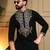 Men's black armani lachka sequins embroidered kurta with pajama set