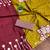 Maroon batik print mulmul cotton saree with blouse.