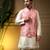 Men's pink slub silk jacquard 3d weaving kurta set with nehru jacket