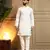 Men's off white royal silk sequins embroidered kurta with pajama set