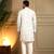 Men's off white royal silk sequins embroidered kurta with pajama set