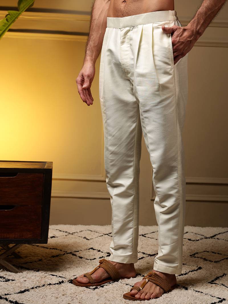 Men's purple slub silk sequins embroidered kurta set with nehru jacket