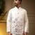 Men's pink slub silk sequins embroidered kurta set with nehru jacket
