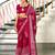 Pink batik print mulmul cotton saree with blouse.