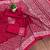 Pink batik print mulmul cotton saree with blouse.