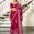 Wine batik print mulmul cotton saree with blouse.