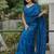 Blue Color Malti Thread & Sequence Embroidery work Net Saree