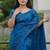 Blue Color Malti Thread & Sequence Embroidery work Net Saree