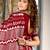 Maroon zigzag, striped print mulmul cotton saree with blouse.