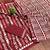Maroon zigzag, striped print mulmul cotton saree with blouse.