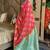 Gajari silk banarasi woven saree with unstitched blouse piece
