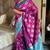 Purple silk banarasi woven saree with unstitched blouse piece