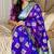 Violet silk banarasi woven saree with unstitched blouse piece