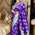 Violet silk banarasi woven saree with unstitched blouse piece