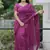 Meganta Color Malti Thread & Sequence Embroidery work Net Saree
