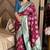 Wine silk banarasi woven saree with unstitched blouse piece