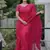 Pink Color Malti Thread & Sequence Embroidery work Net Saree
