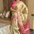 Beige silk banarasi saree with unstitched blouse piece