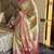 Beige silk banarasi saree with unstitched blouse piece