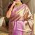 Purple silk banarasi saree with unstitched blouse piece