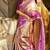 Purple silk banarasi saree with unstitched blouse piece