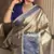 Violet silk blend banarasi saree with unstitched blouse piece