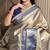 Violet silk banarasi saree with unstitched blouse piece
