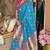 Blue silk paithani saree with unstitched blouse piece