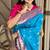 Blue silk paithani saree with unstitched blouse piece